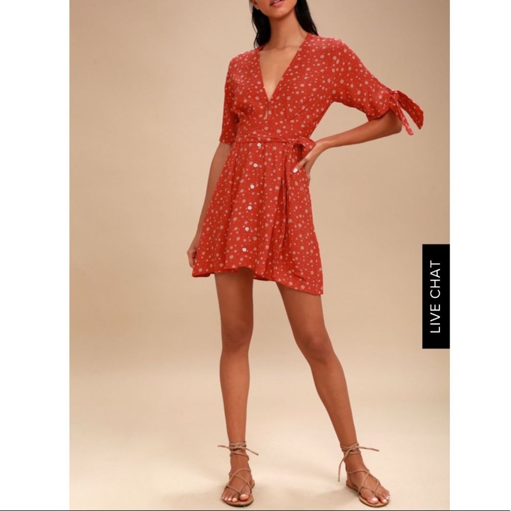 Faithful The Brand - Brigit Coral Floral Dress